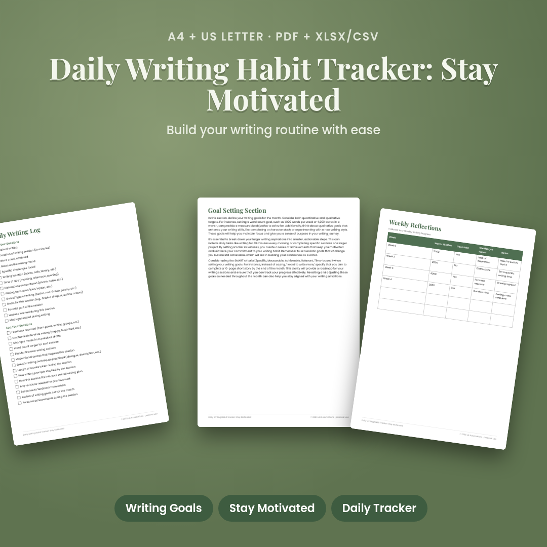 Daily Writing Habit Tracker: Stay Motivated