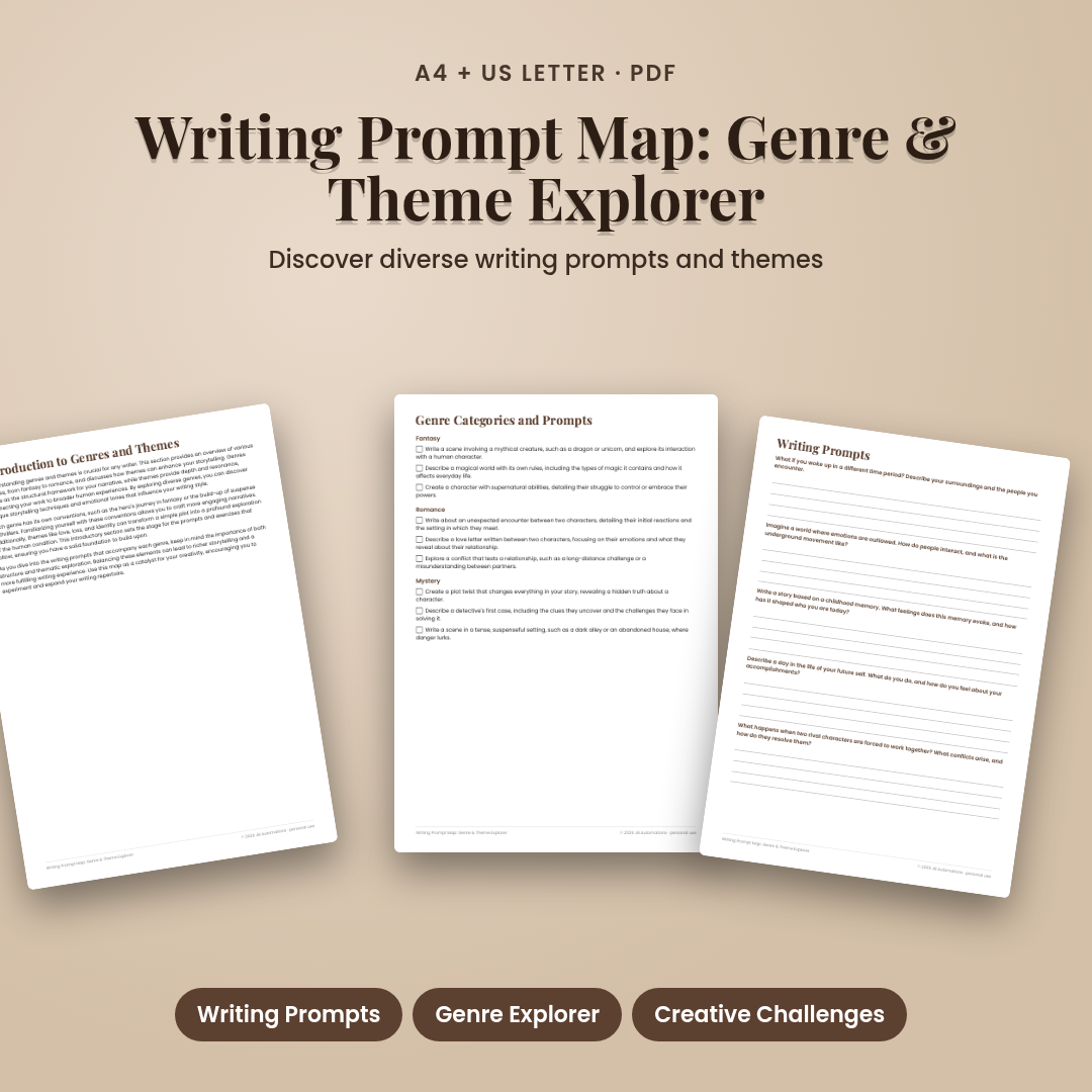 Writing Prompt Map: Genre &amp; Theme Explorer