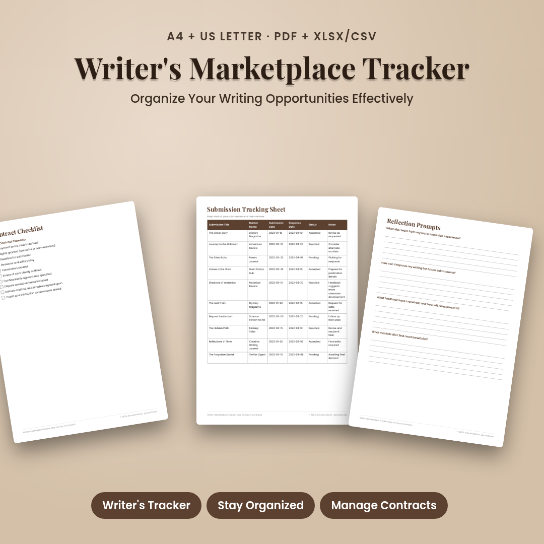 Writer's Marketplace Tracker: Stay On Top of Contracts