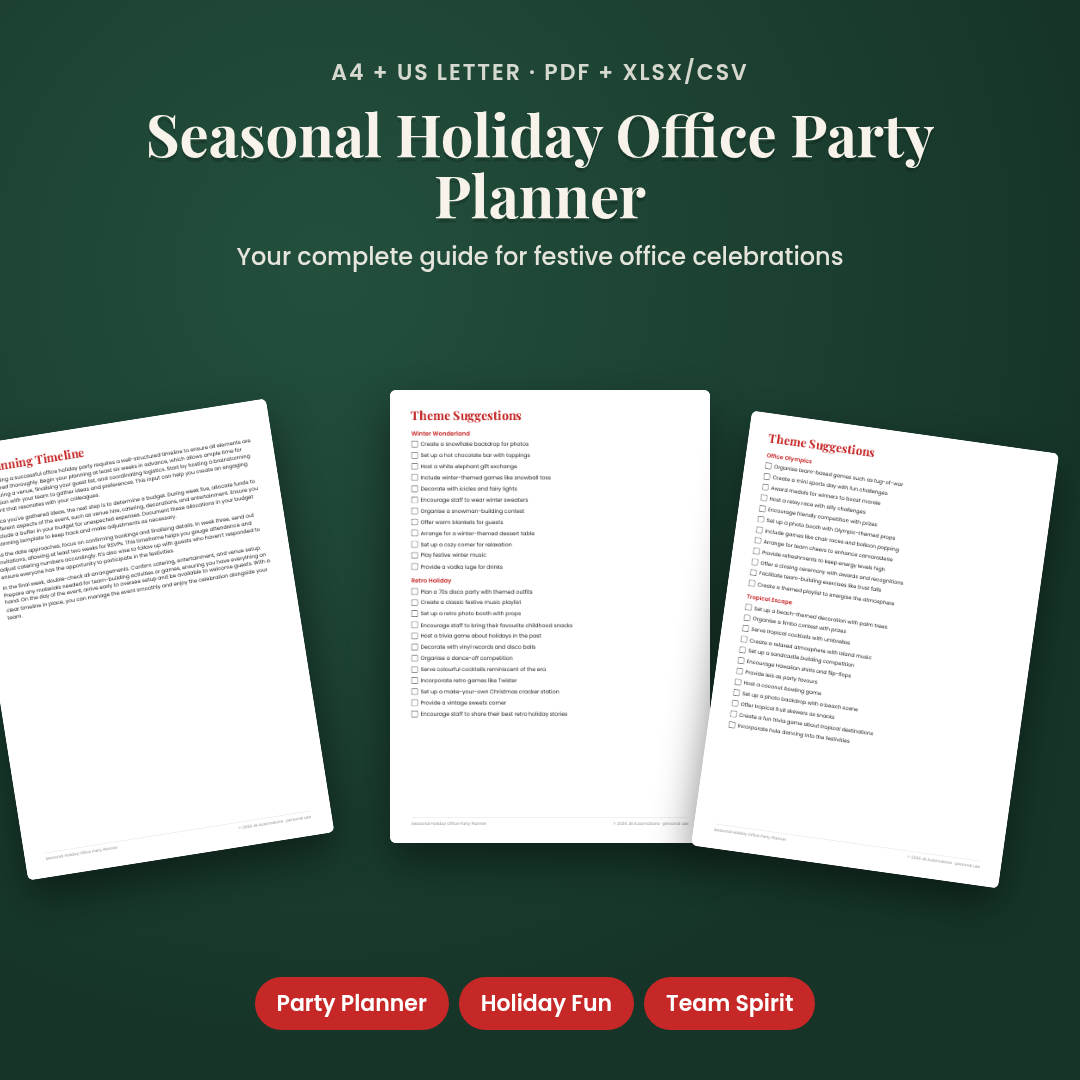 Seasonal Holiday Office Party Planner