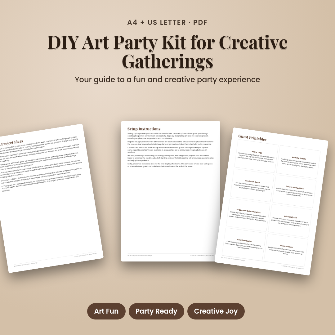 DIY Art Party Kit for Creative Gatherings