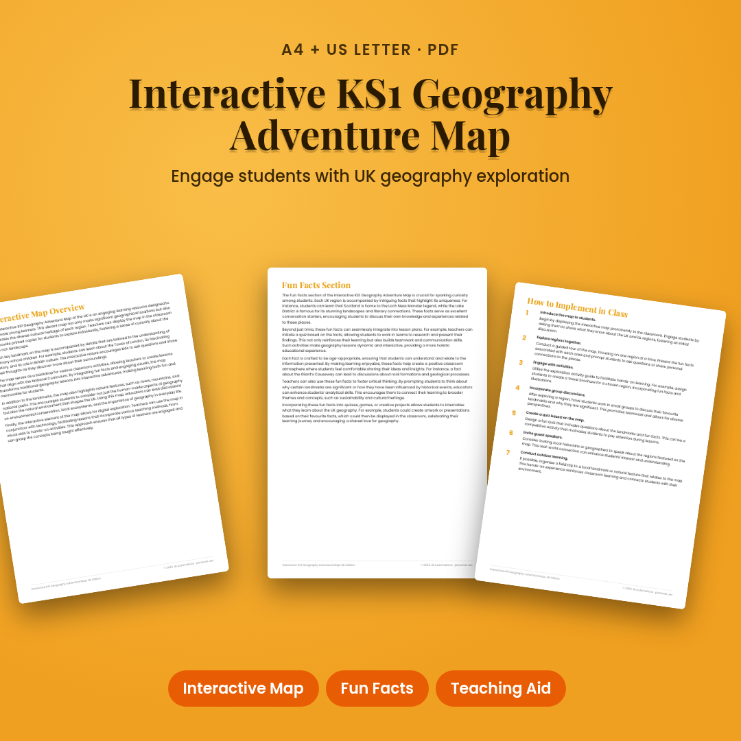Interactive KS1 Geography Adventure Map: UK Edition