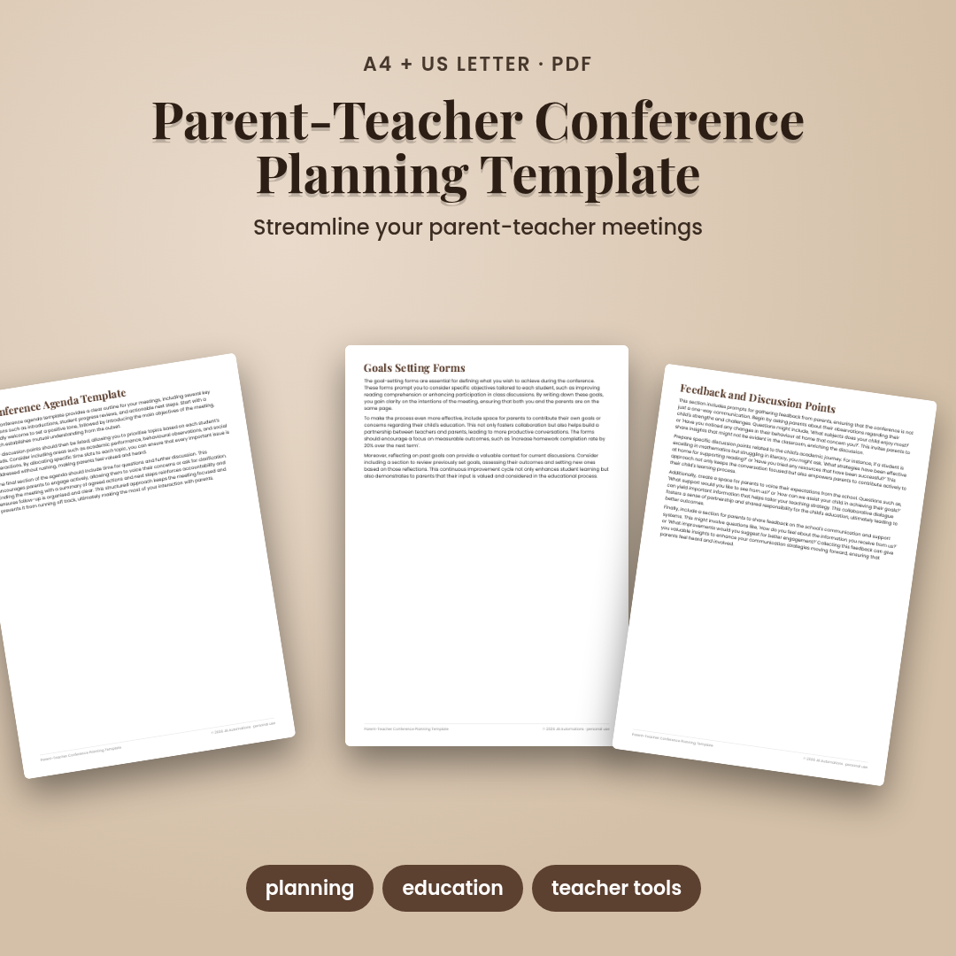 Parent-Teacher Conference Planning Template