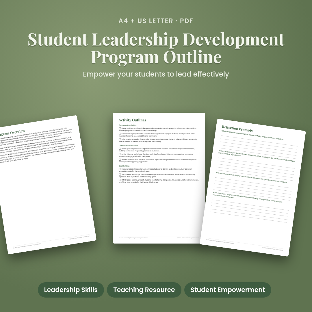 Student Leadership Development Program Outline