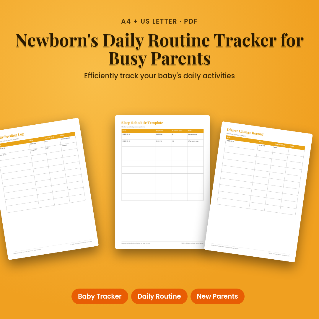 Newborn's Daily Routine Tracker for Busy Parents
