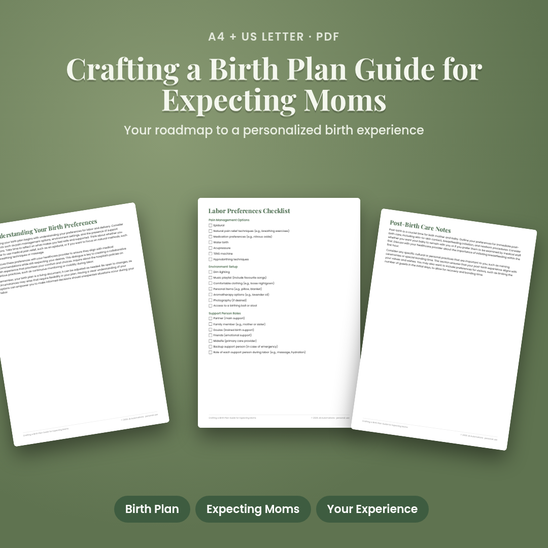 Crafting a Birth Plan Guide for Expecting Moms