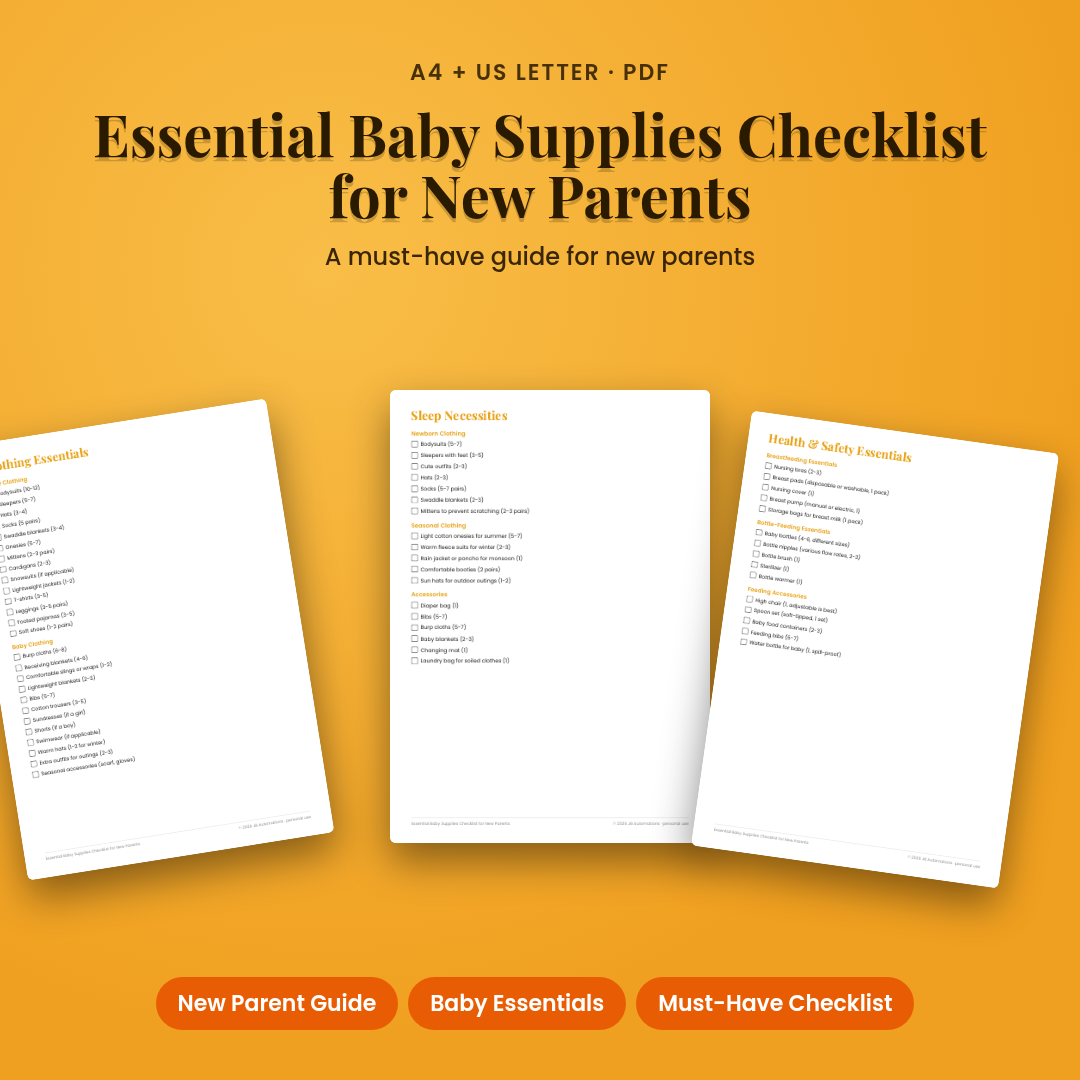 Essential Baby Supplies Checklist for New Parents