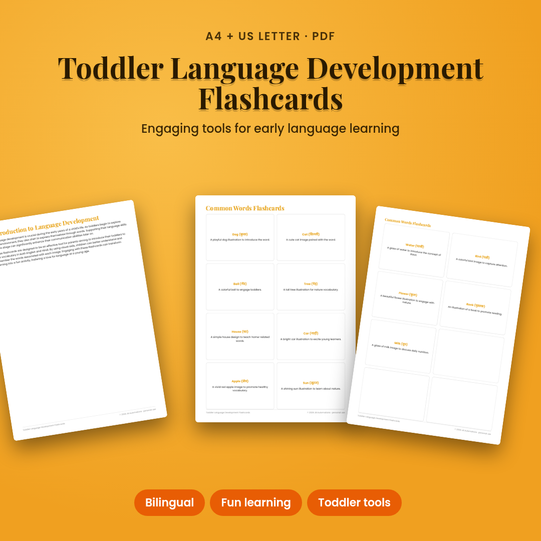 Toddler Language Development Flashcards