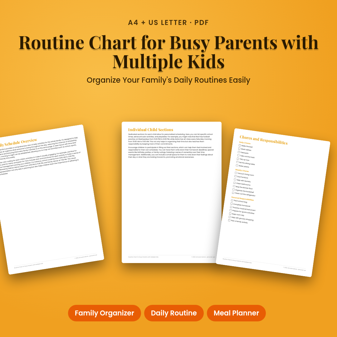 Routine Chart for Busy Parents with Multiple Kids