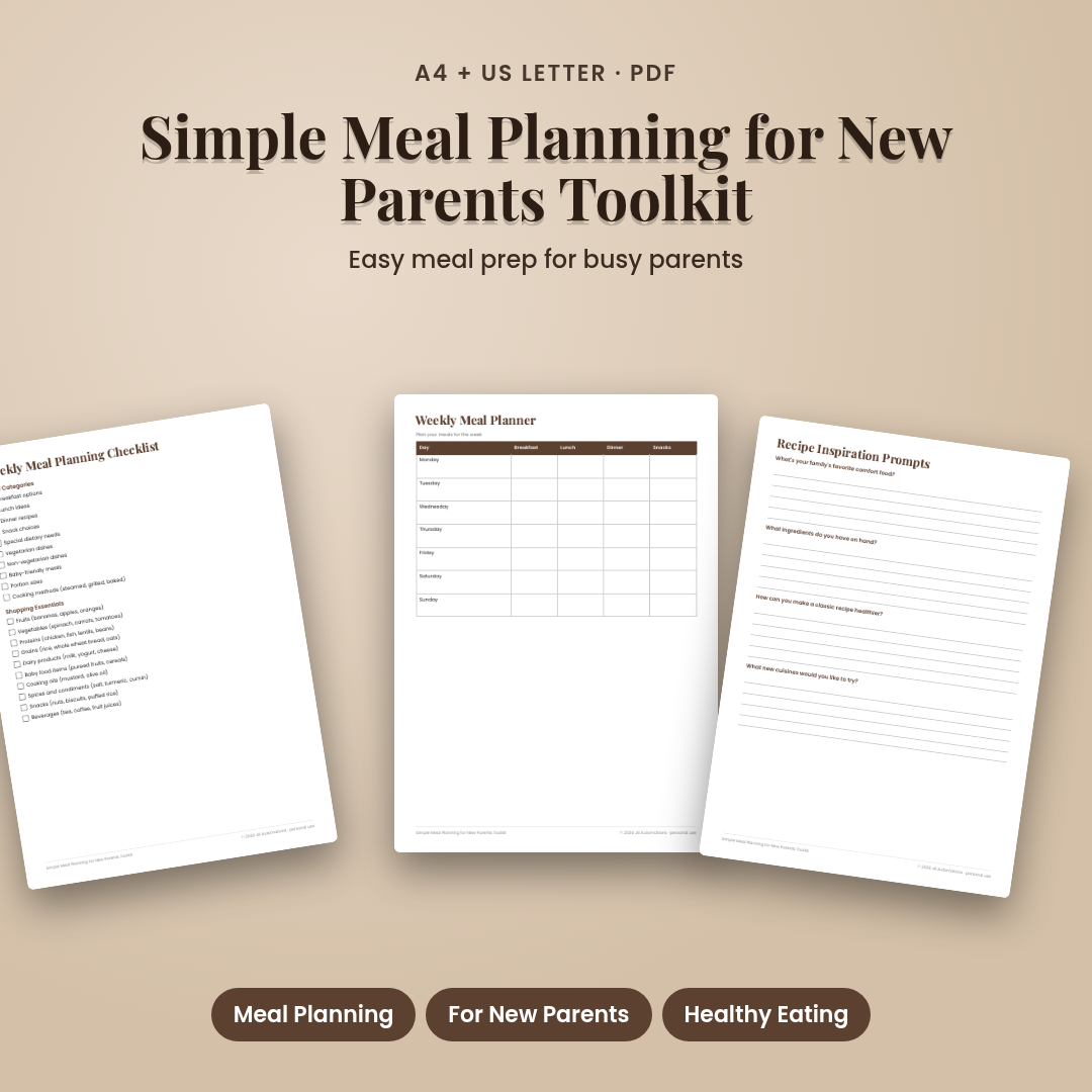 Simple Meal Planning for New Parents Toolkit