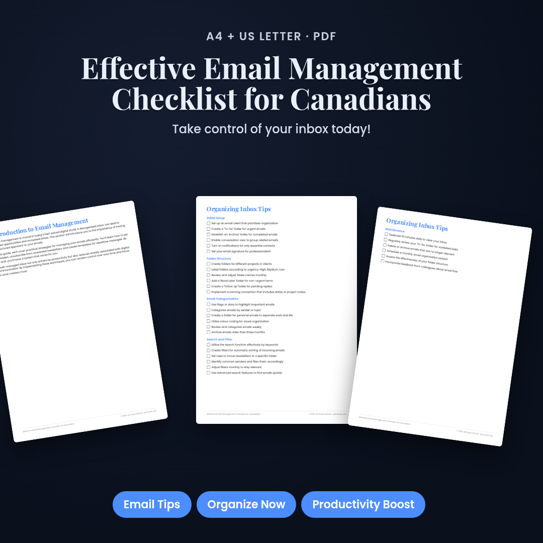 Effective Email Management Checklist for Canadians
