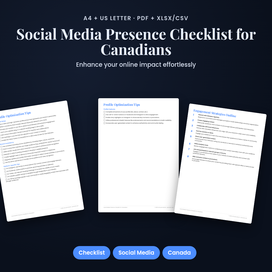 Social Media Presence Checklist for Canadians