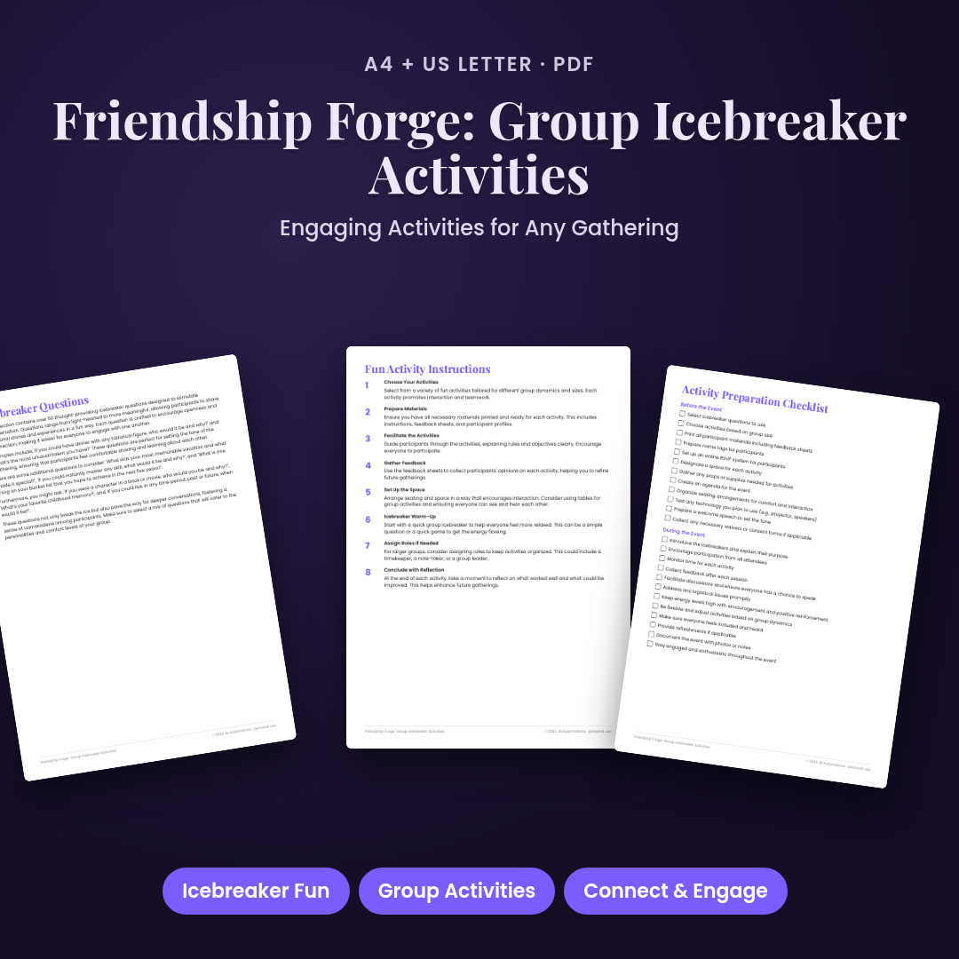 Friendship Forge: Group Icebreaker Activities