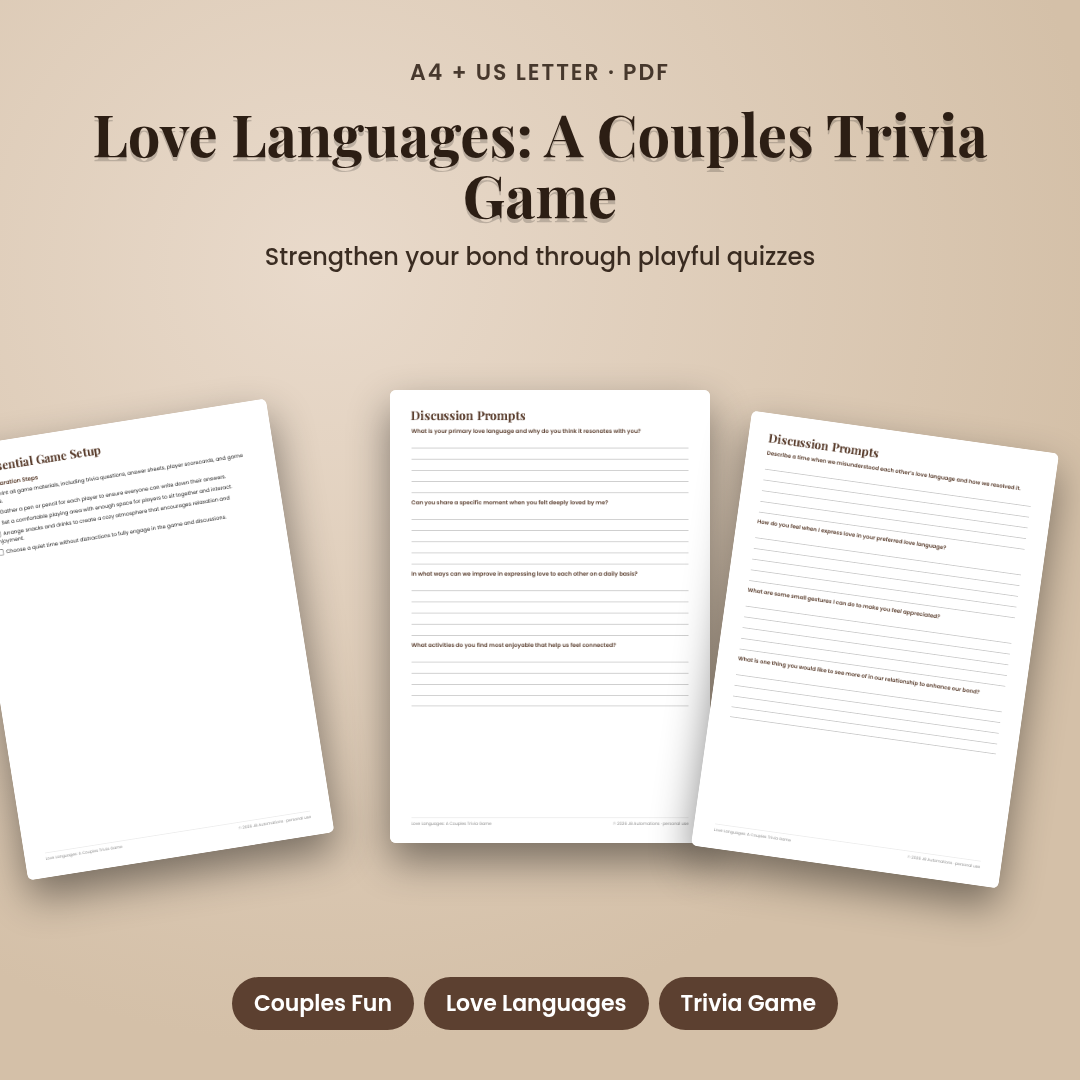 Love Languages: A Couples Trivia Game