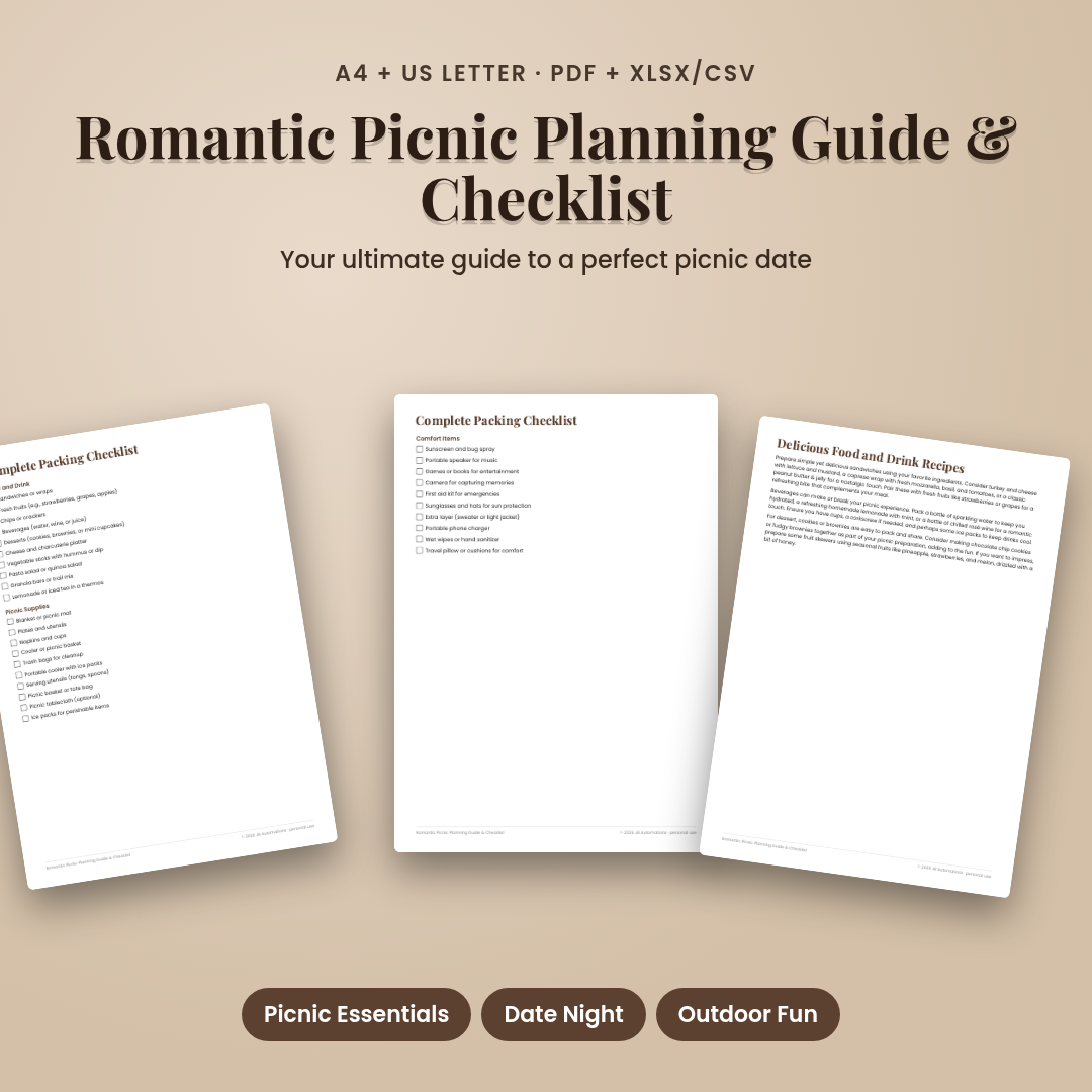 Romantic Picnic Planning Guide & Checklist