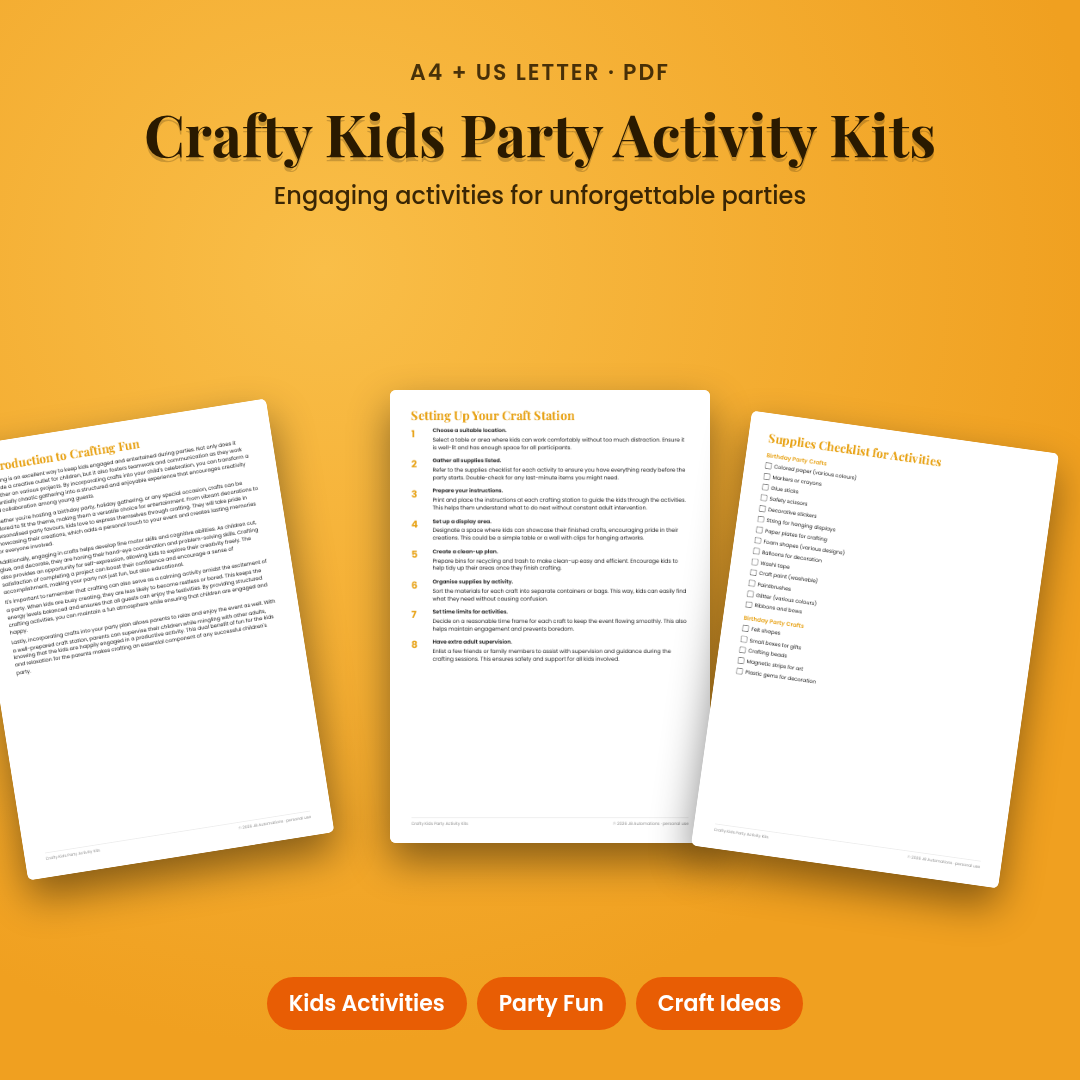 Crafty Kids Party Activity Kits