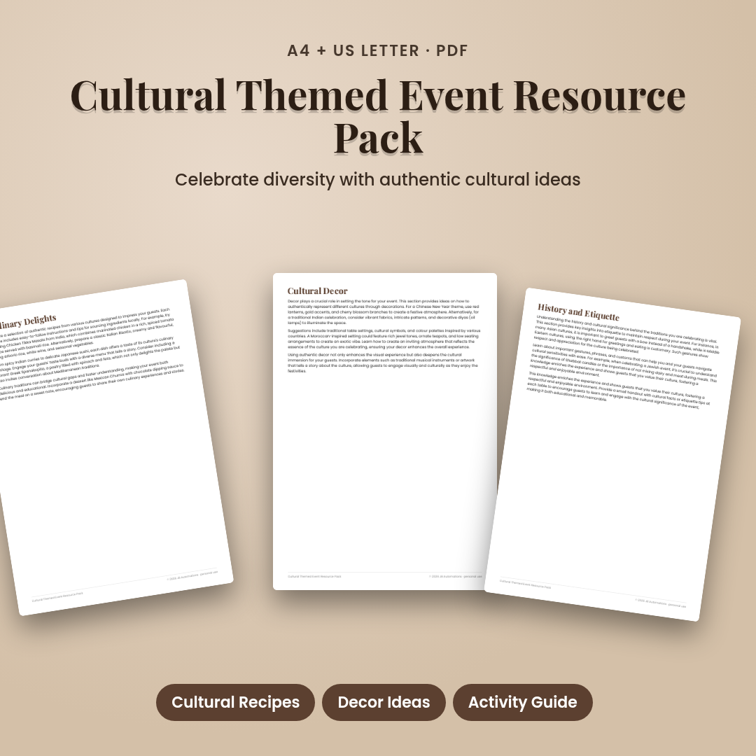 Cultural Themed Event Resource Pack