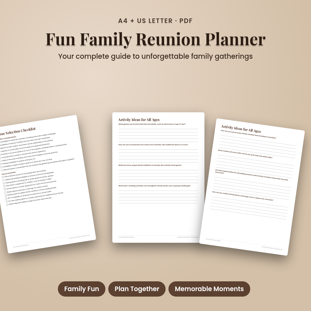 Fun Family Reunion Planner