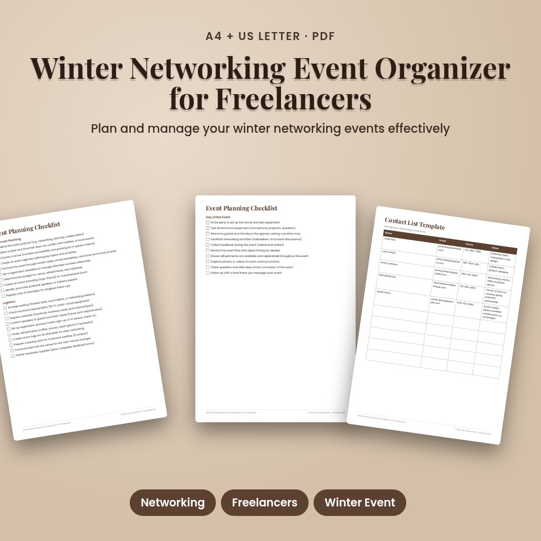 Winter Networking Event Organizer for Freelancers