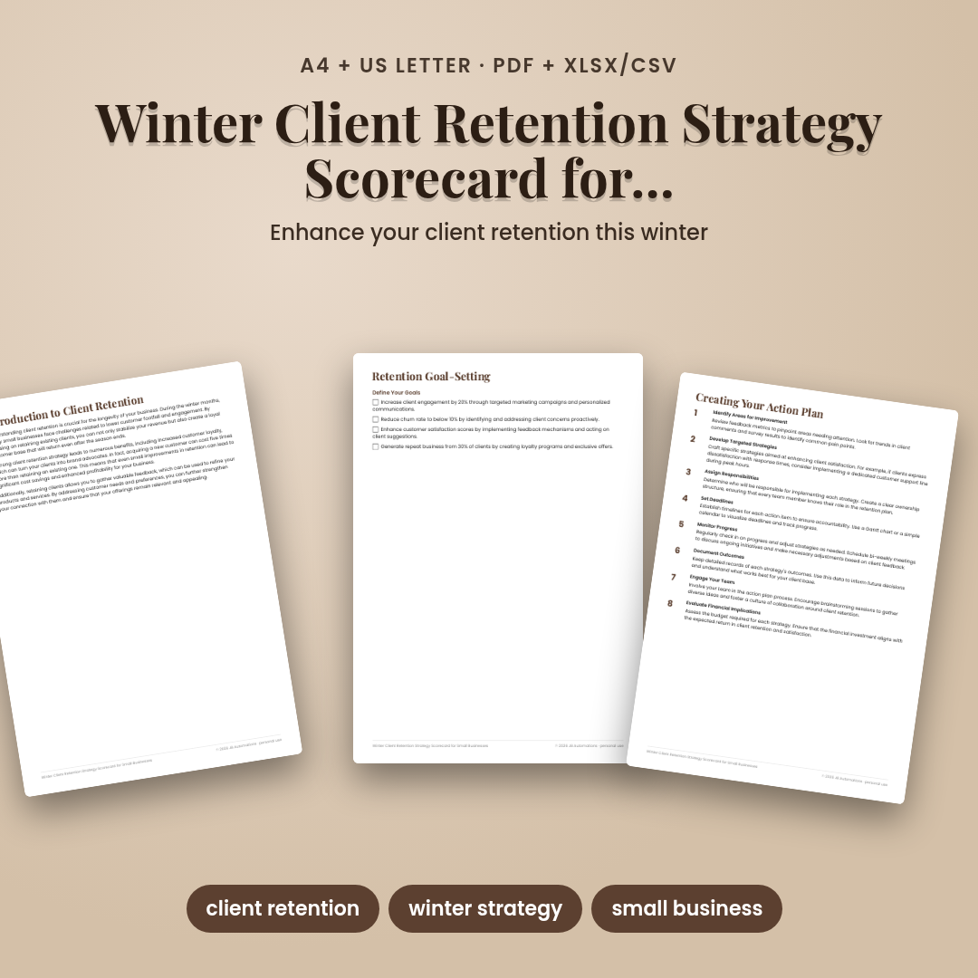 Winter Client Retention Strategy Scorecard for Small Businesses