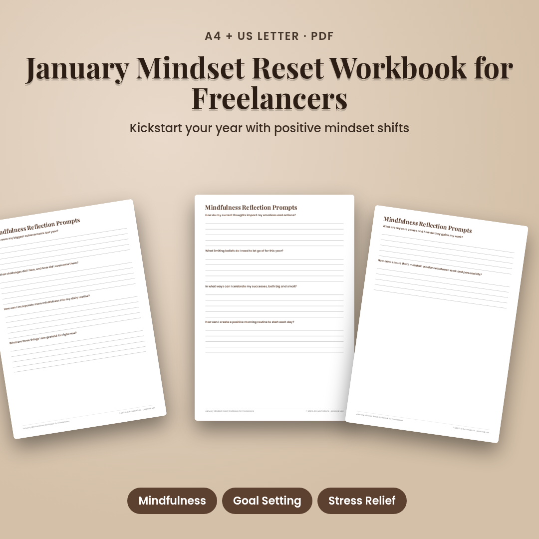 January Mindset Reset Workbook for Freelancers