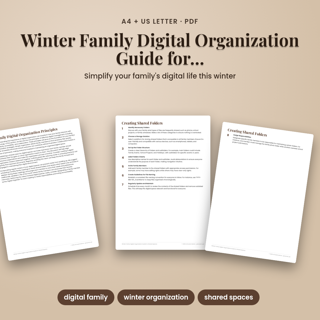 Winter Family Digital Organization Guide for Shared Spaces