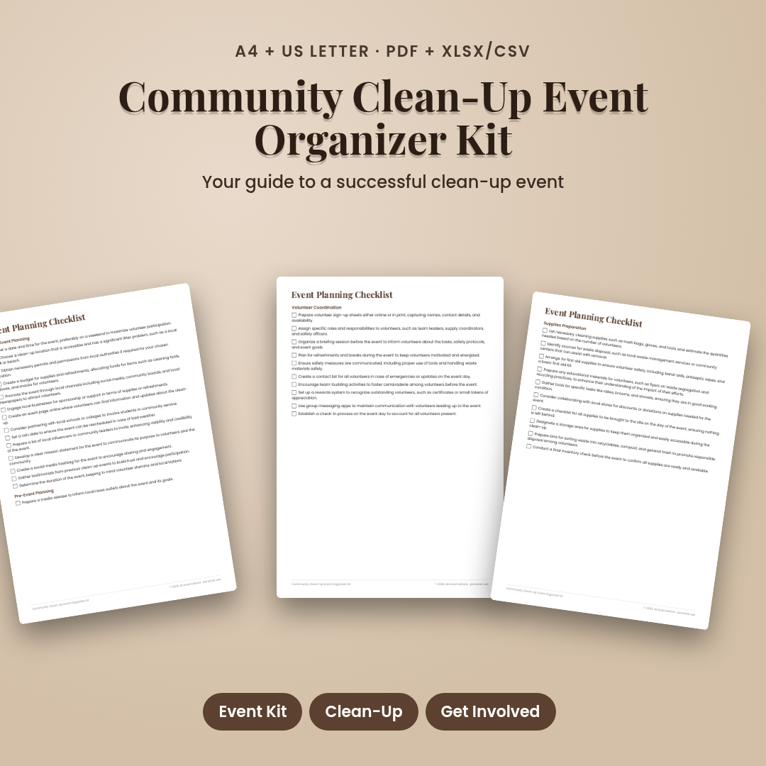 Community Clean-Up Event Organizer Kit