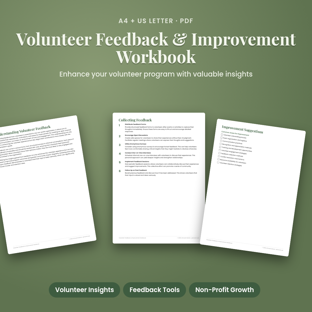 Volunteer Feedback & Improvement Workbook