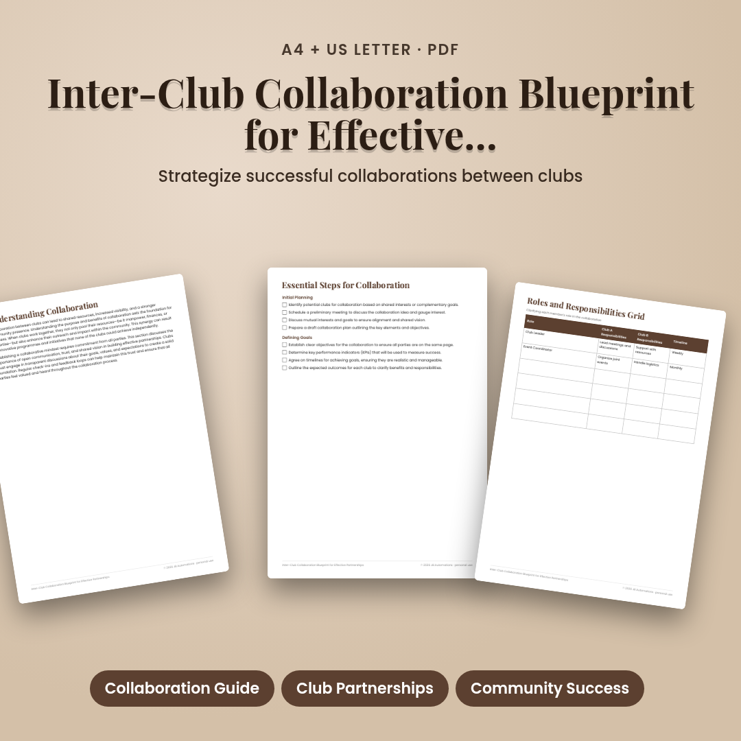 Inter-Club Collaboration Blueprint for Effective Partnerships