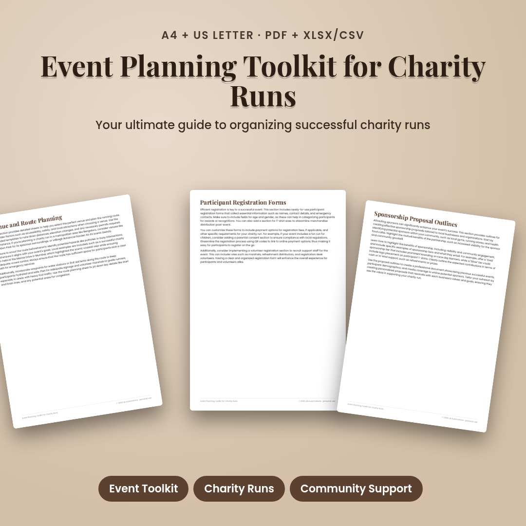 Event Planning Toolkit for Charity Runs