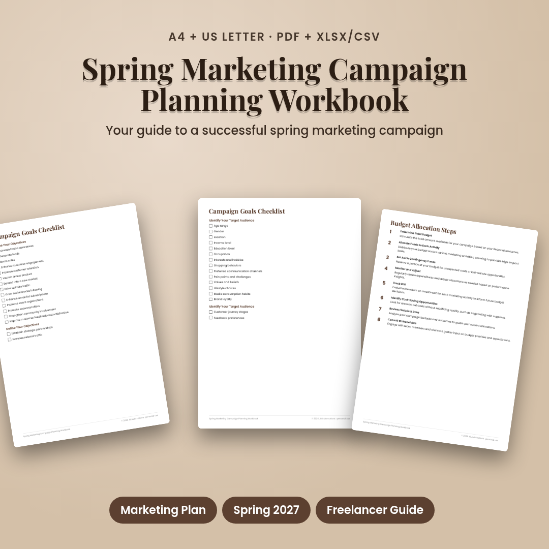 Spring Marketing Campaign Planning Workbook