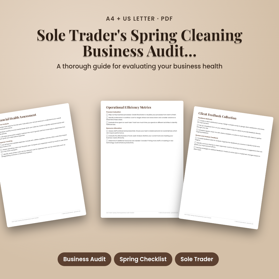 Sole Trader's Spring Cleaning Business Audit Checklist