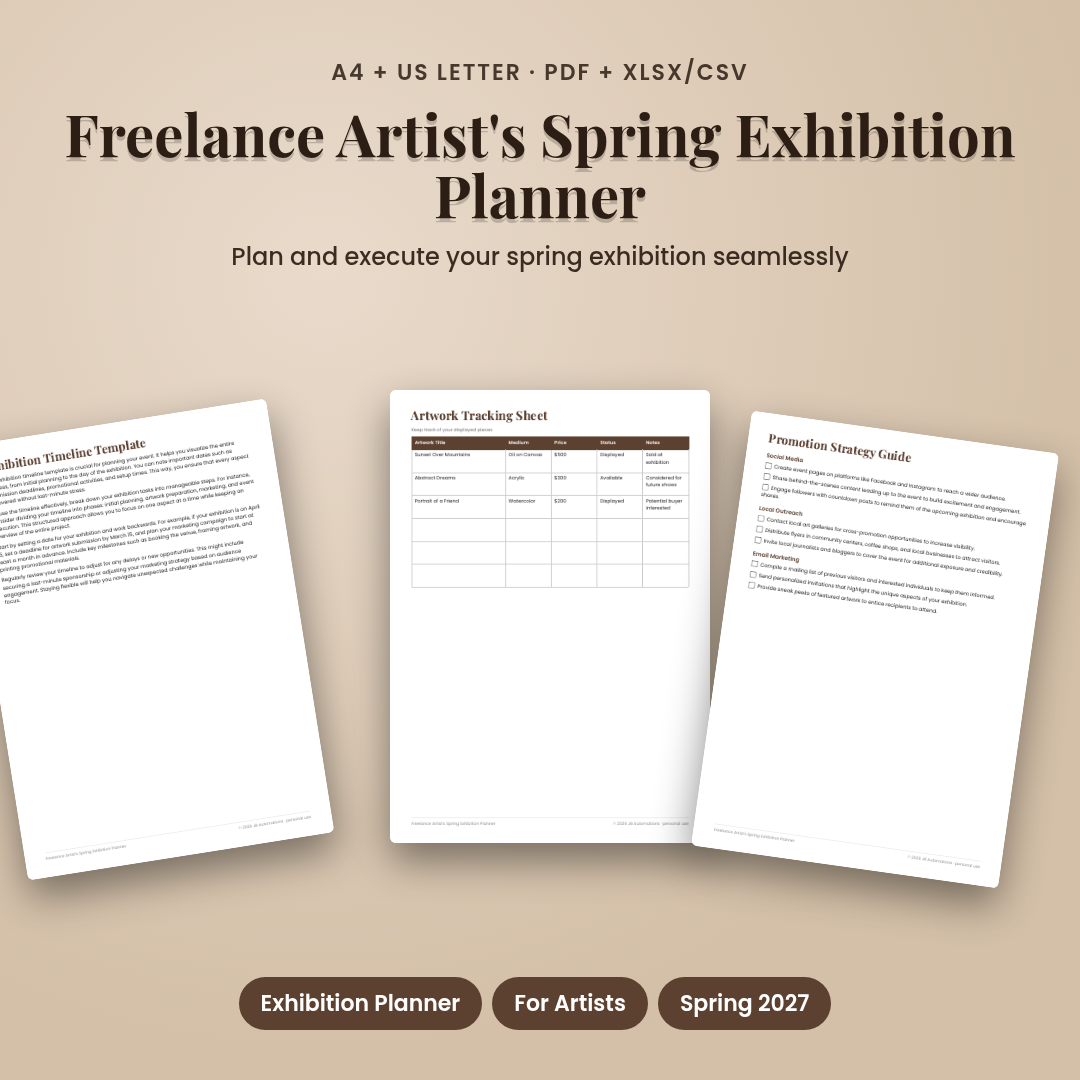 Freelance Artist's Spring Exhibition Planner