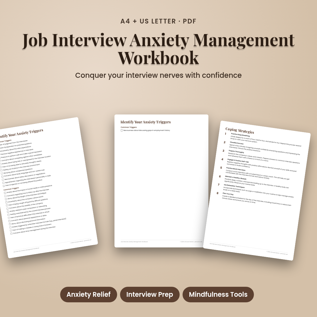 Job Interview Anxiety Management Workbook