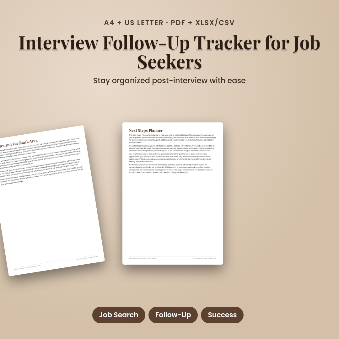 Interview Follow-Up Tracker for Job Seekers