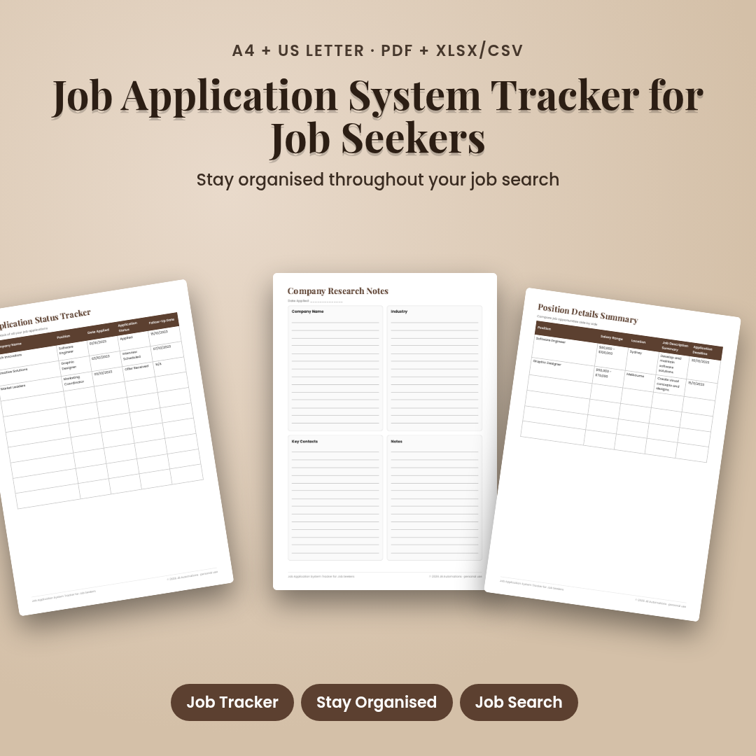 Job Application System Tracker for Job Seekers