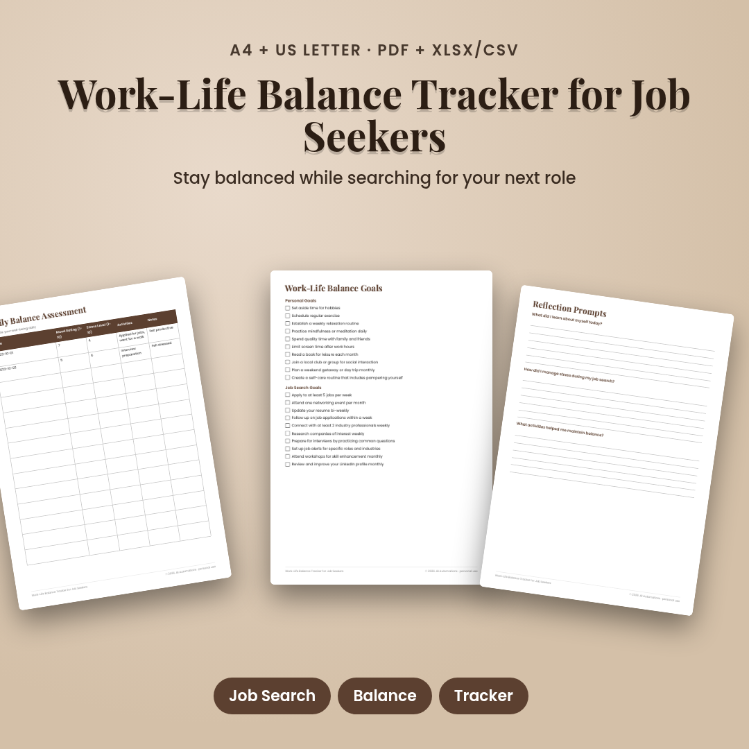 Work-Life Balance Tracker for Job Seekers