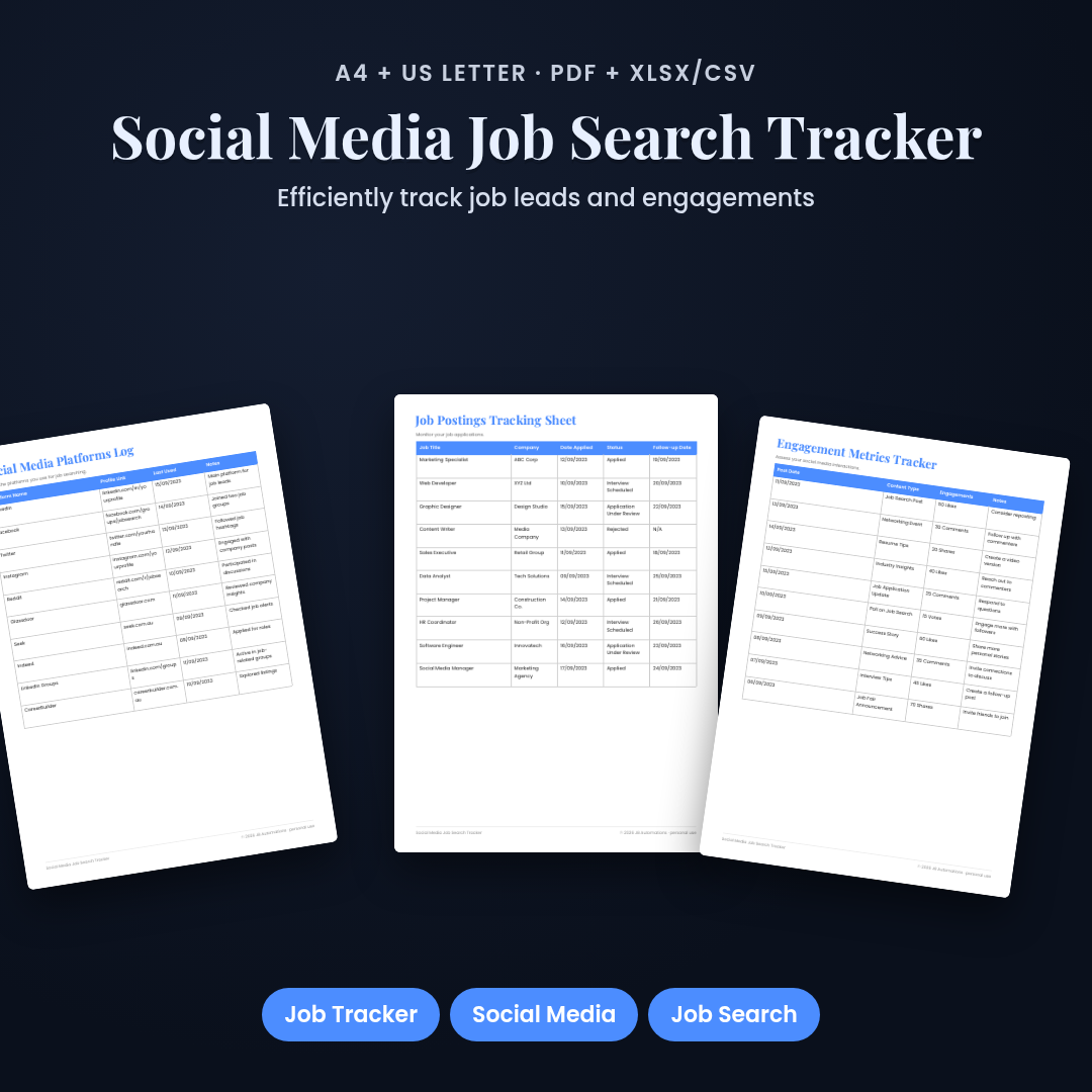Social Media Job Search Tracker