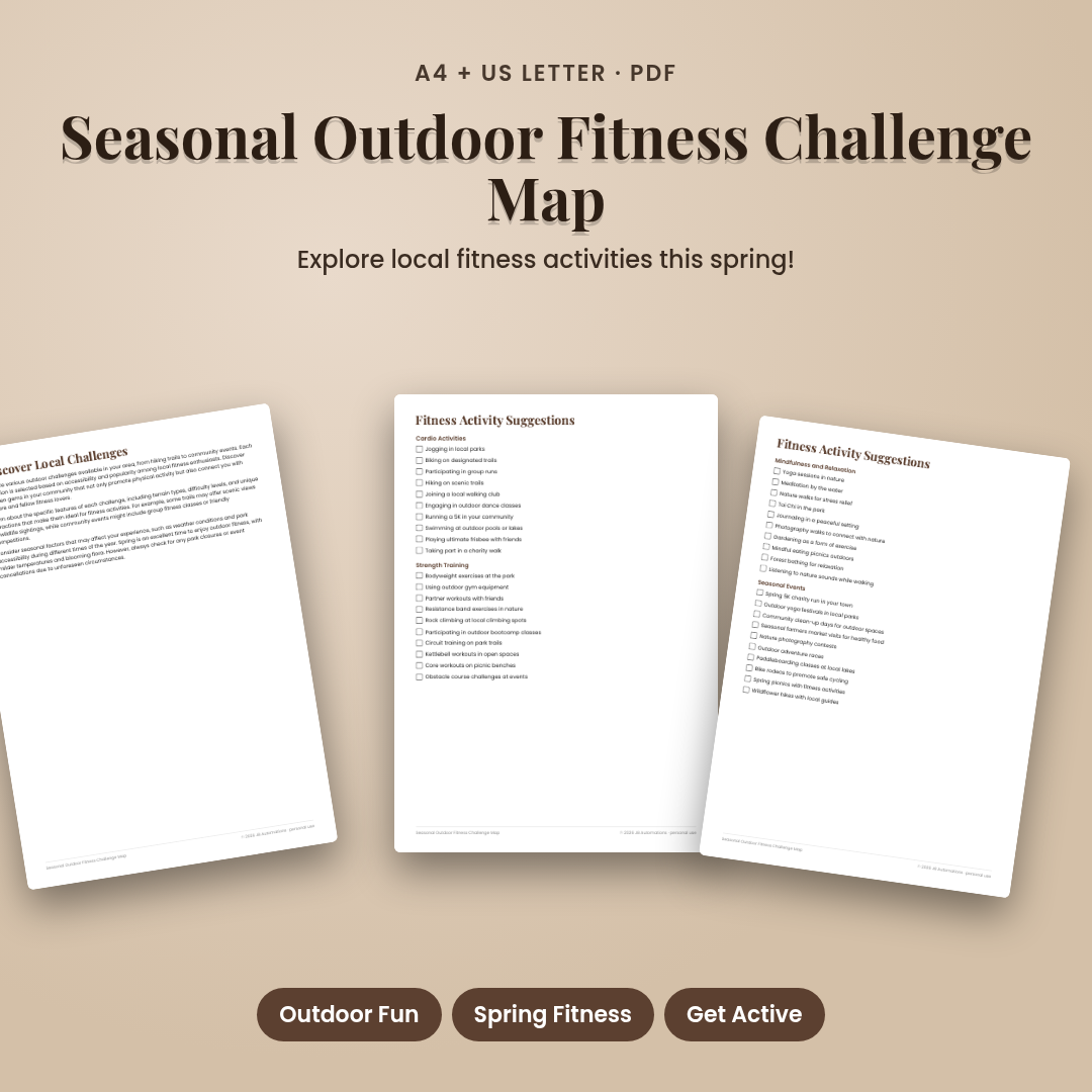 Seasonal Outdoor Fitness Challenge Map