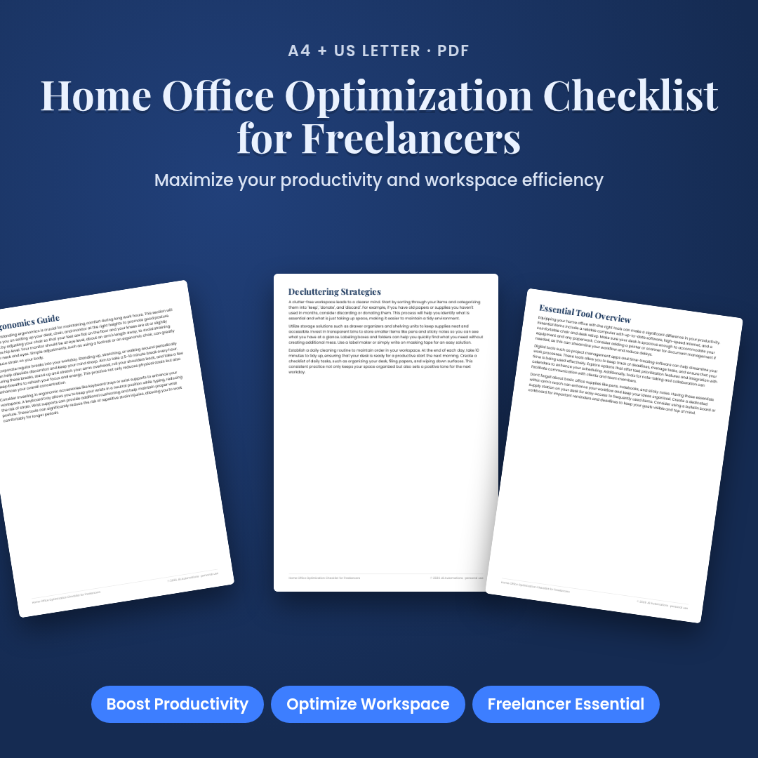 Home Office Optimization Checklist for Freelancers