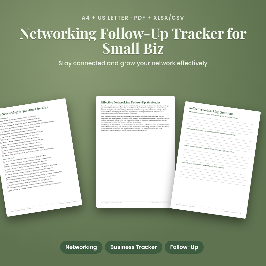 Networking Follow-Up Tracker for Small Biz