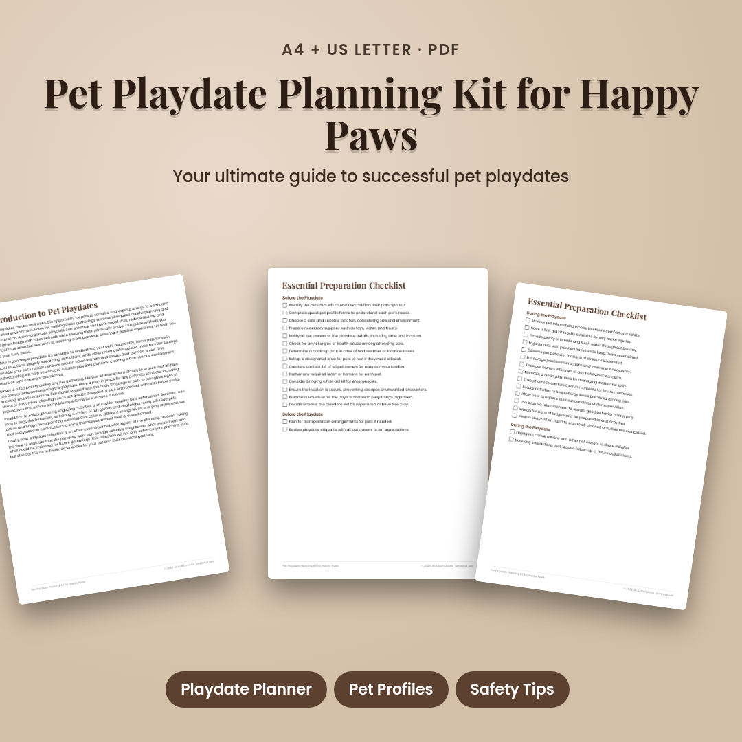 Pet Playdate Planning Kit for Happy Paws