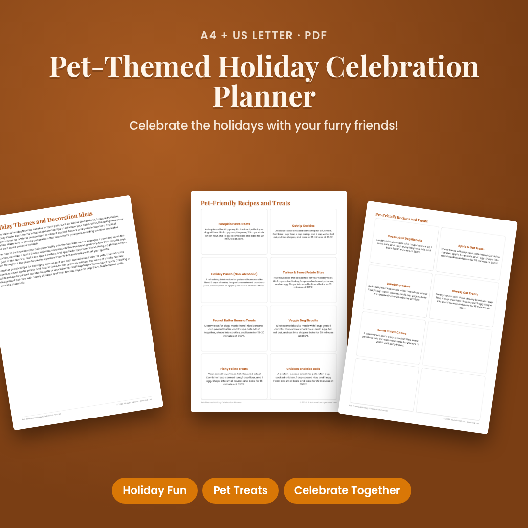 Pet-Themed Holiday Celebration Planner
