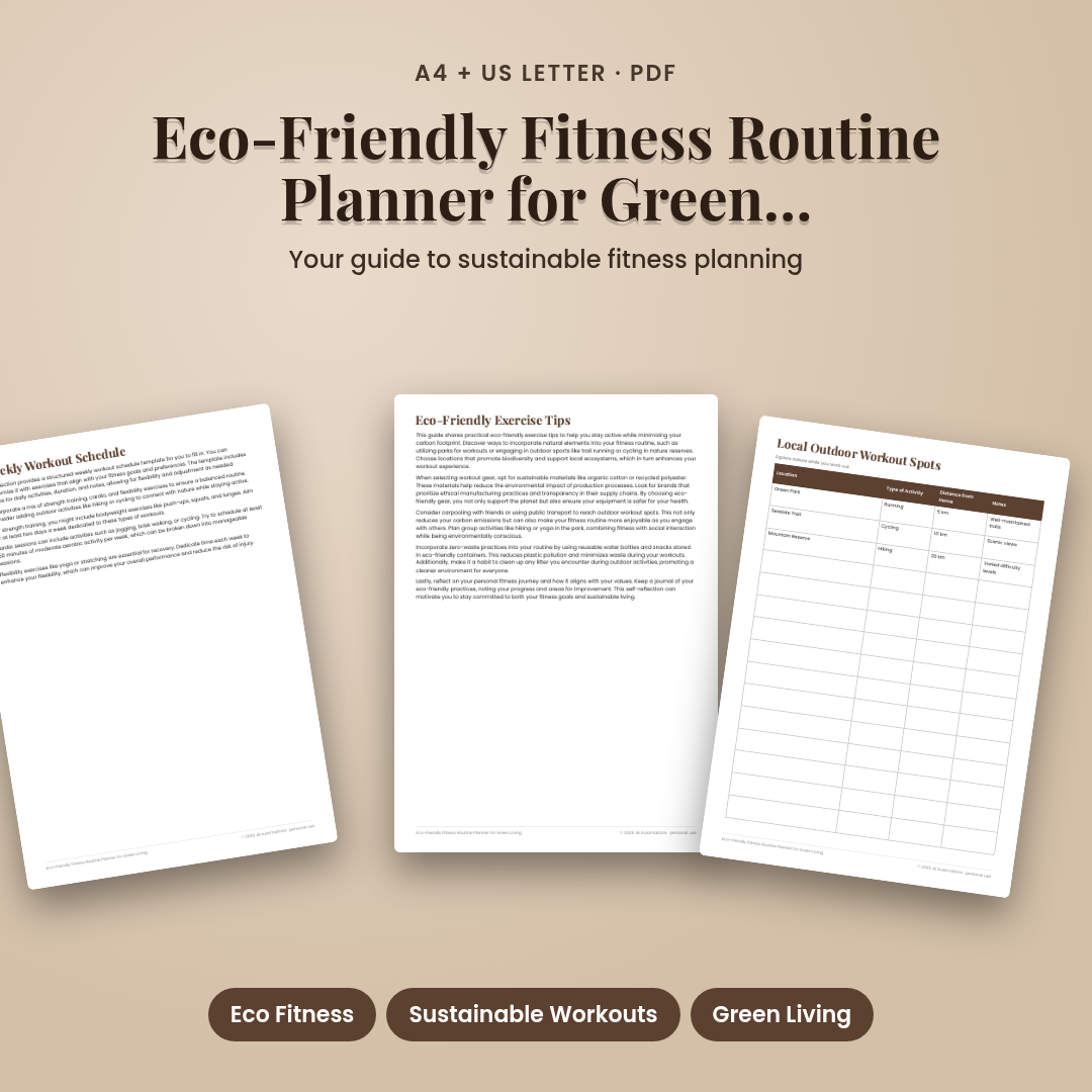 Eco-Friendly Fitness Routine Planner for Green Living