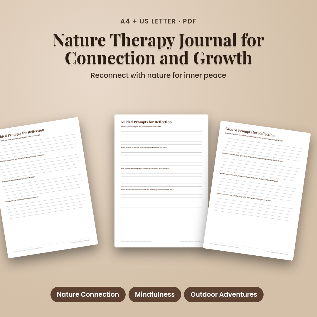 Nature Therapy Journal for Connection and Growth