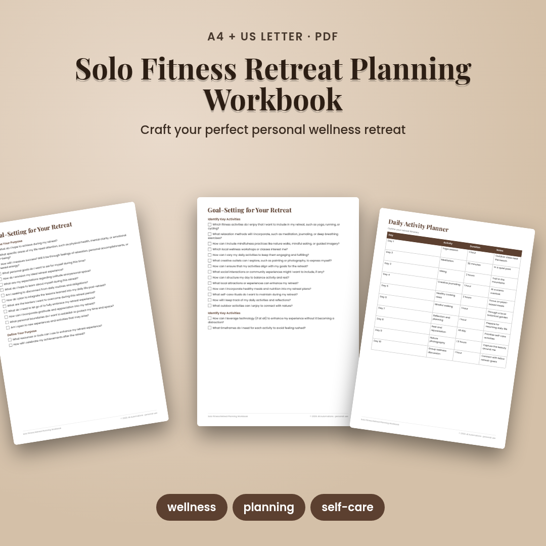 Solo Fitness Retreat Planning Workbook