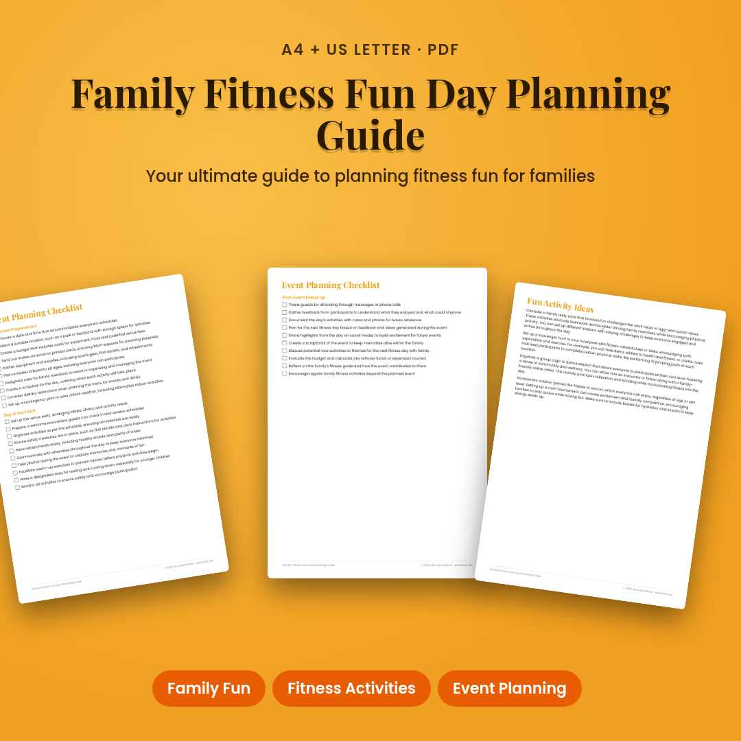 Family Fitness Fun Day Planning Guide