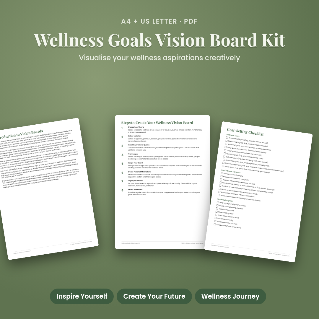 Wellness Goals Vision Board Kit