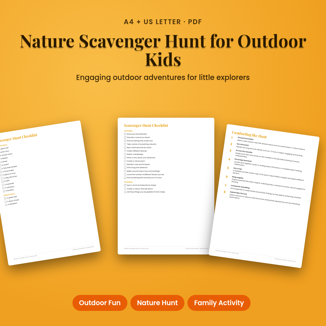Nature Scavenger Hunt for Outdoor Kids