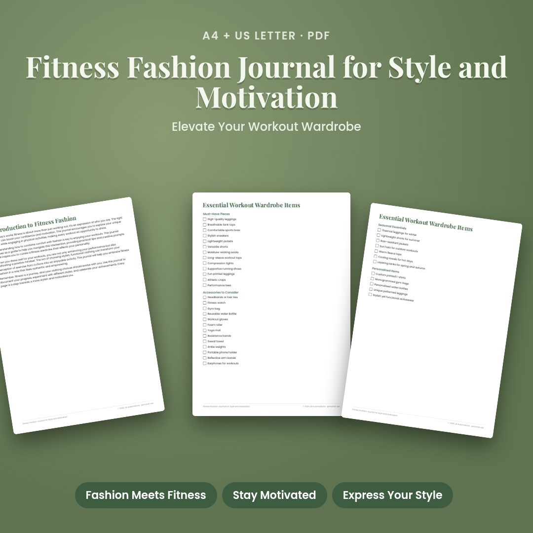 Fitness Fashion Journal for Style and Motivation